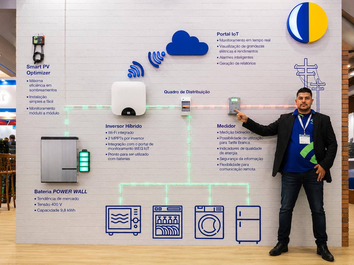 Rafael em exposição técnica sobre sistemas híbridos, baterias e gerenciamento energético